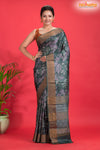 PURE PRINTED TUSSAR SILK GREEN