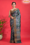PURE PRINTED TUSSAR SILK GREEN