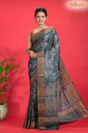 PURE PRINTED TUSSAR SILK GREEN