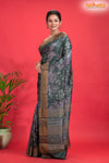 PURE PRINTED TUSSAR SILK GREEN