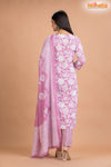 PINK WHITE COTTON KURTI