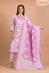 PINK WHITE COTTON KURTI