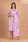 PINK WHITE COTTON KURTI