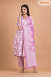PINK WHITE COTTON KURTI