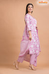 PINK WHITE COTTON KURTI