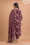 PURPLE FLORAL COTTON KURTI