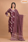 PURPLE FLORAL COTTON KURTI