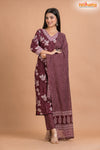 PURPLE FLORAL COTTON KURTI