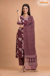 PURPLE FLORAL COTTON KURTI