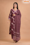 PURPLE FLORAL COTTON KURTI