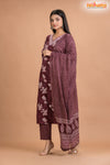 PURPLE FLORAL COTTON KURTI