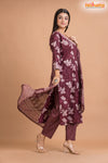 PURPLE FLORAL COTTON KURTI
