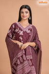 PURPLE FLORAL COTTON KURTI