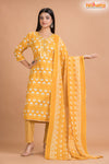GOLDEN YELLOW COTTON KURTI