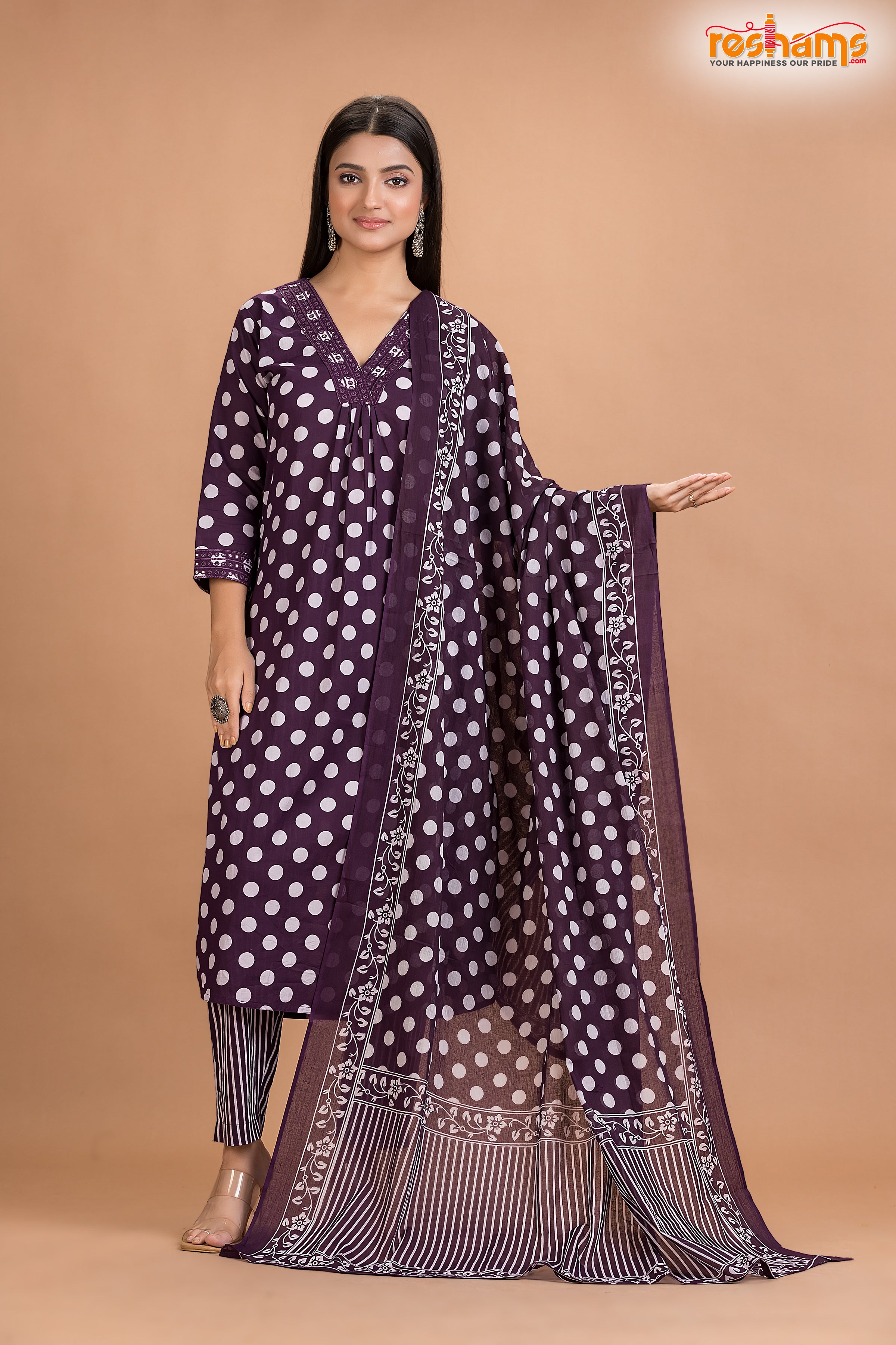 DEEP PURPLE  COTTON KURTI