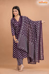 DEEP PURPLE  COTTON KURTI