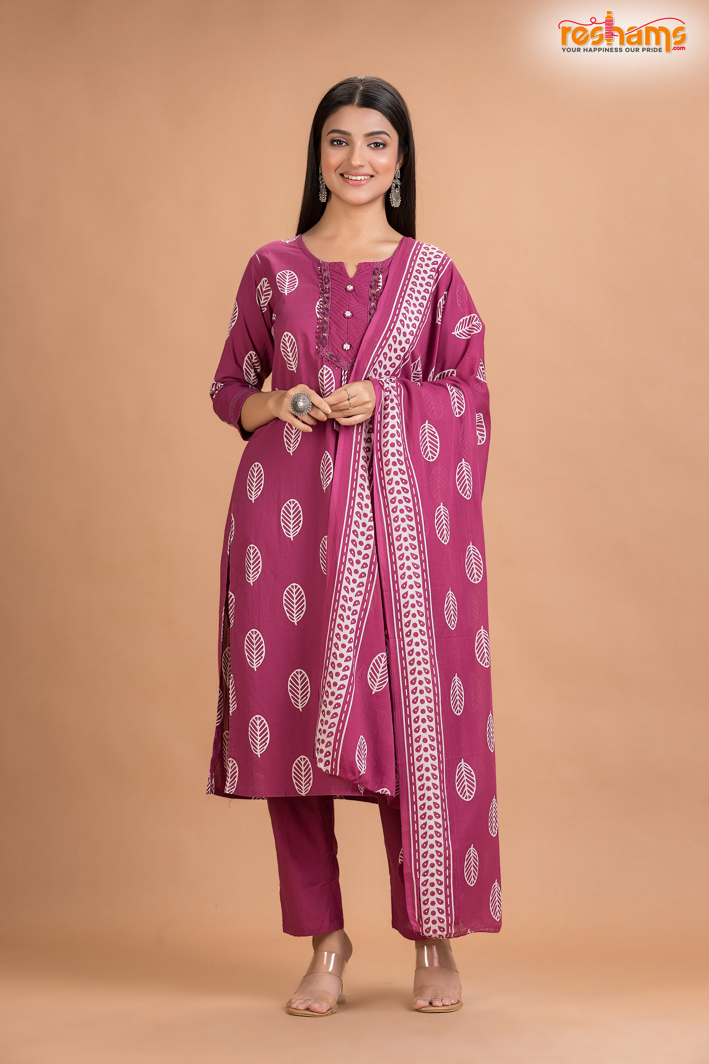 PURPLE PINK COTTON KURTI