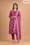 PURPLE PINK COTTON KURTI