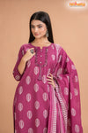 PURPLE PINK COTTON KURTI