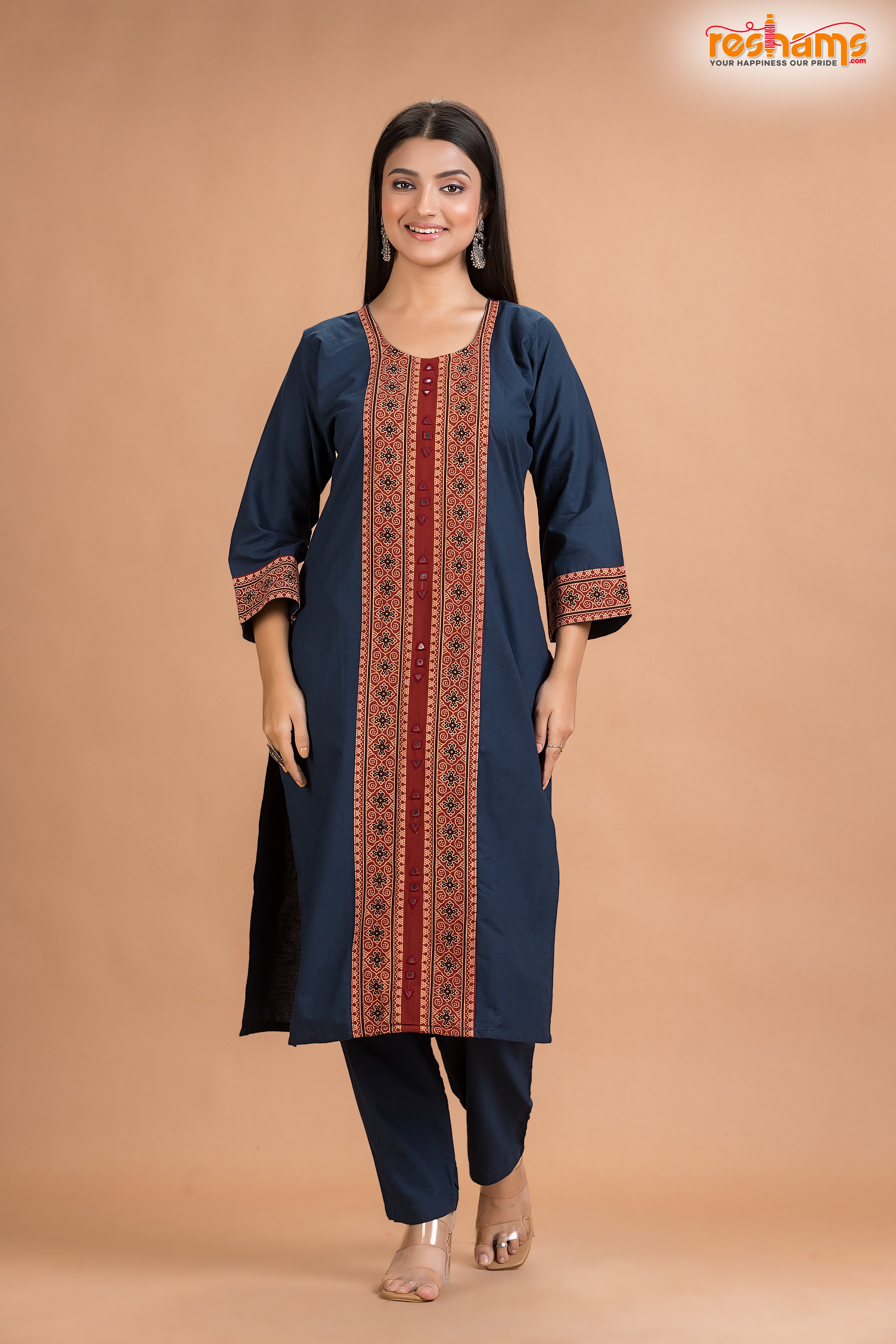 DEEP BLUE COTTON KURTI