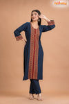 DEEP BLUE COTTON KURTI