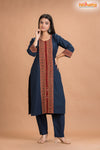 DEEP BLUE COTTON KURTI