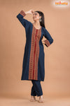 DEEP BLUE COTTON KURTI