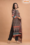 BLACK MULTICOLOR SHIMMER SILK KURTI