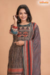 BLACK MULTICOLOR SHIMMER SILK KURTI