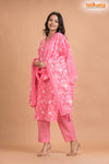 LIGHT PINK FLORAL COTTON KURTI