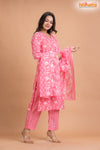 LIGHT PINK FLORAL COTTON KURTI