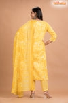 LIGHT YELLOW FLORAL COTTON KURTI