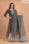 BLACK WHITE COTTON KURTI