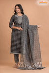 BLACK WHITE COTTON KURTI