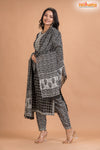 BLACK WHITE COTTON KURTI