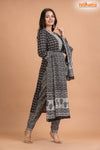 BLACK WHITE COTTON KURTI