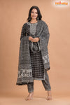BLACK WHITE COTTON KURTI