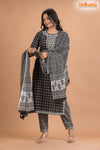 BLACK WHITE COTTON KURTI