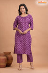 PURPLE PRINT COTTON KURTI