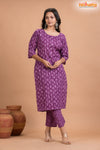 PURPLE PRINT COTTON KURTI