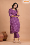 PURPLE PRINT COTTON KURTI