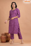 PURPLE PRINT COTTON KURTI