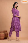 PURPLE PRINT COTTON KURTI