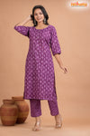 PURPLE PRINT COTTON KURTI
