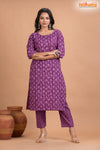 PURPLE PRINT COTTON KURTI
