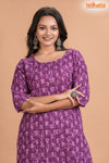 PURPLE PRINT COTTON KURTI