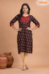 BLACK RED BOUTIQUE COTTON KURTI