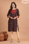 BLACK RED BOUTIQUE COTTON KURTI