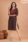 BLACK RED BOUTIQUE COTTON KURTI