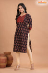BLACK RED BOUTIQUE COTTON KURTI